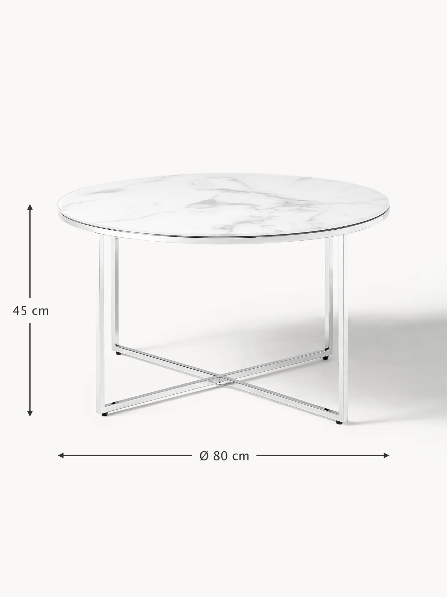 Mesa De Centro Antigua, Tablero De Vidrio En Aspecto Marmol