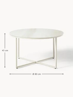 Mesa De Centro Antigua, Tablero De Vidrio En Aspecto Marmol