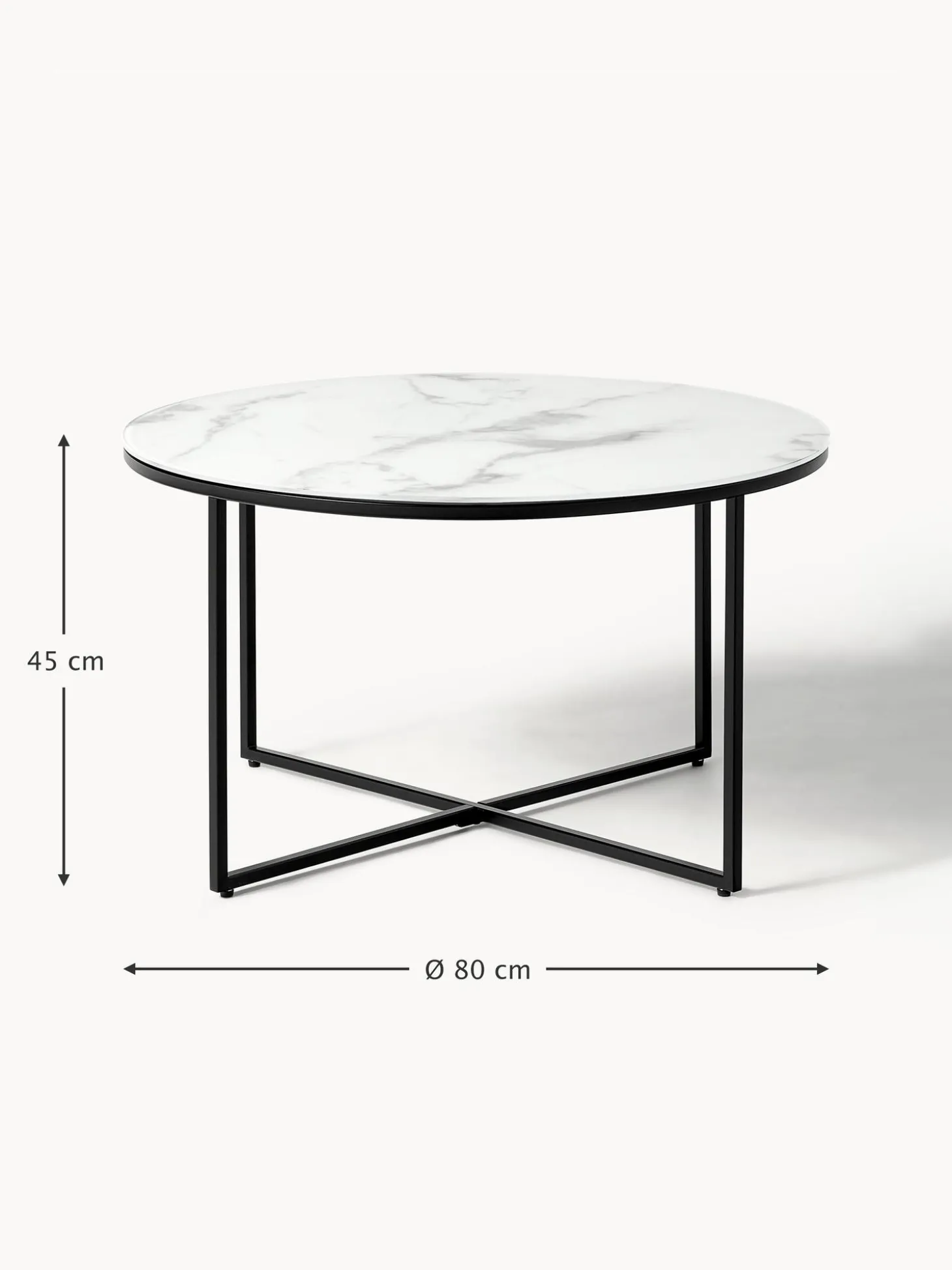 Mesa De Centro Antigua, Tablero De Vidrio En Aspecto Marmol