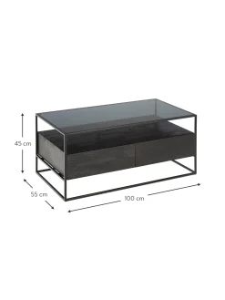 Mesa De Centro De Madera Con Cajones Theodor