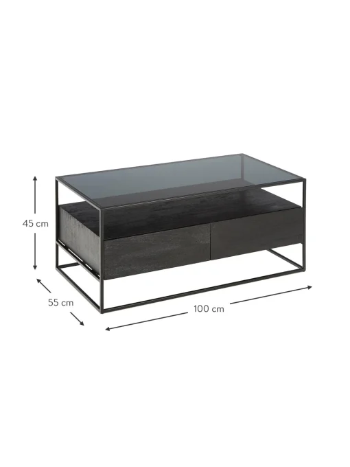 Mesa De Centro De Madera Con Cajones Theodor