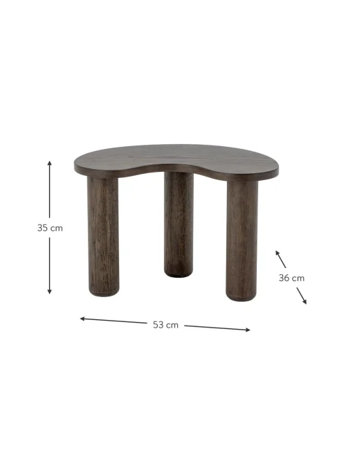 Mesa De Centro De Madera De Caucho Con Forma Organica Luppa