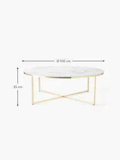 Mesa De Centro Grande Antigua, Tablero De Vidrio En Aspecto Marmol