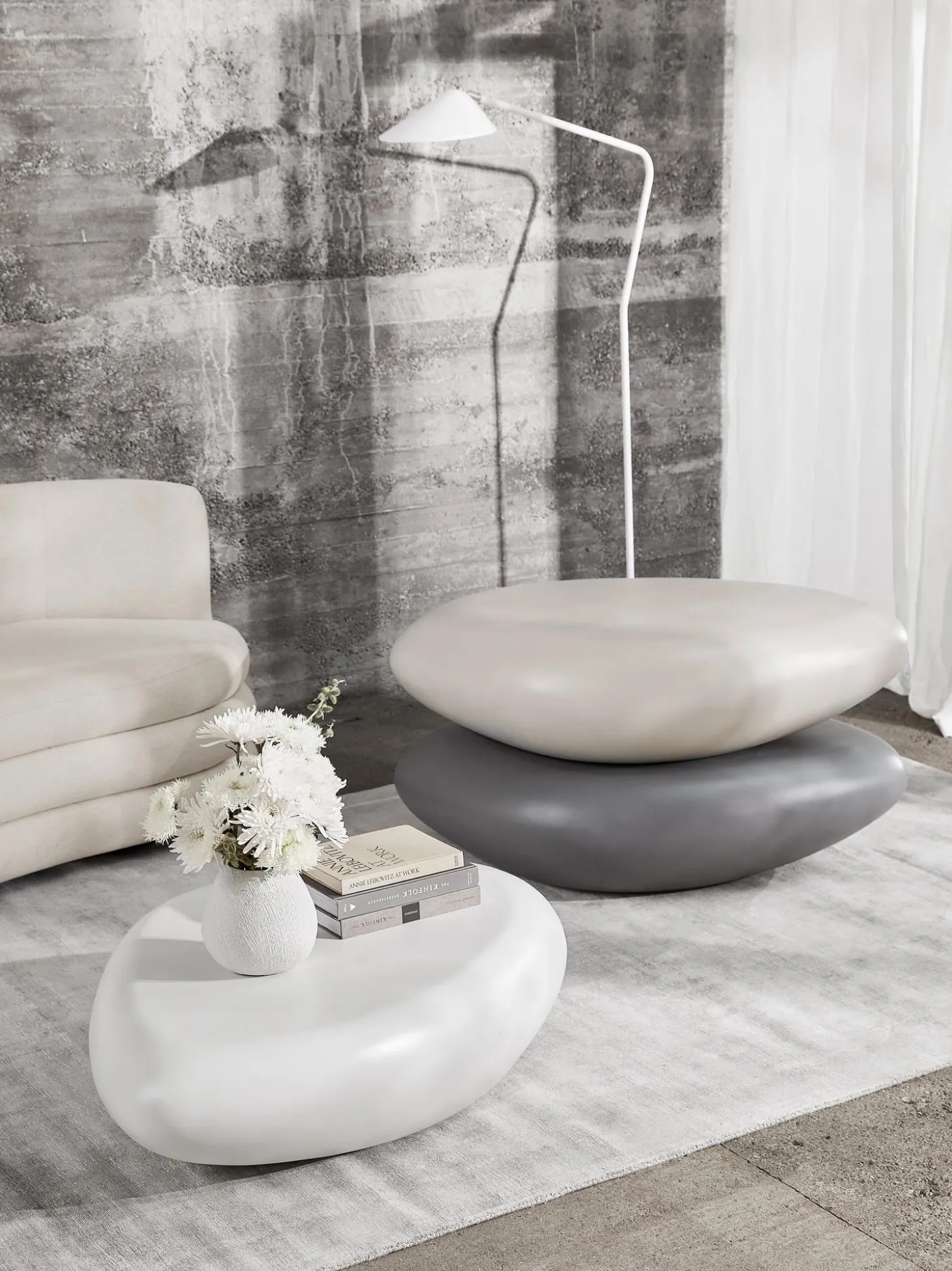 Mesa De Centro Ovalada En Forma De Piedra Pietra