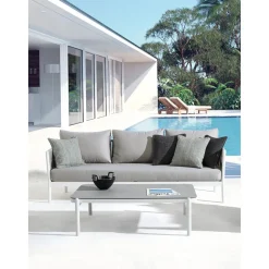 Mesa De Centro Para Exterior Florencia, Con Tablero De Cristal