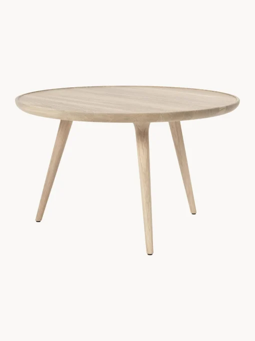 Mesa De Centro Redonda Artesanal De Madera De Roble Accent