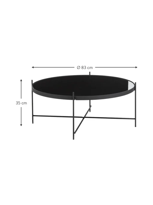 Mesa De Centro Redonda Cupid, Tablero De Vidrio Extraible