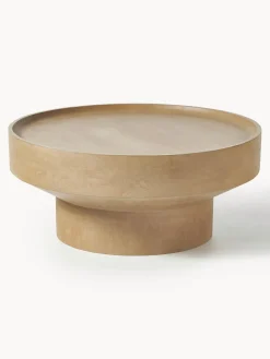 Mesa De Centro Redonda De Madera De Mango Benno