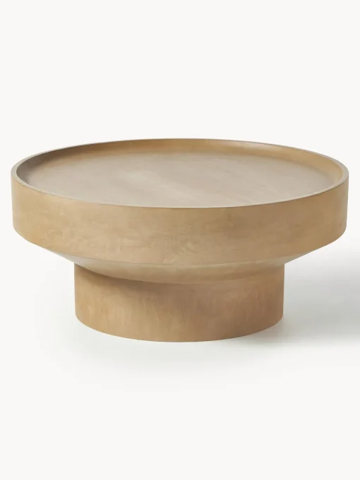 Mesa De Centro Redonda De Madera De Mango Benno