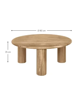 Mesa De Centro Redonda De Roble Didi