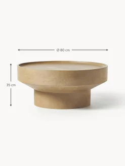 Mesa De Centro Redonda De Madera De Mango Benno
