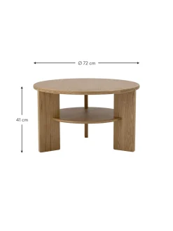 Mesa De Centro Redonda De Madera Lourdes