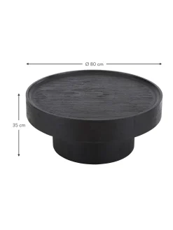 Mesa De Centro Redonda De Madera De Mango Benno