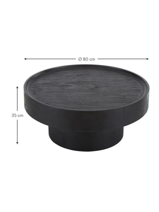 Mesa De Centro Redonda De Madera De Mango Benno