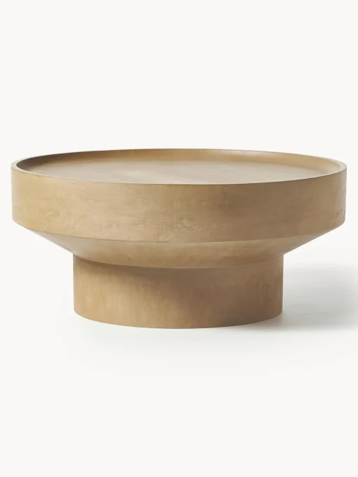 Mesa De Centro Redonda De Madera De Mango Benno