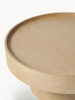 Mesa De Centro Redonda De Madera De Mango Benno