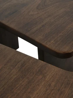 Mesa De Centro Redonda De Madera De Mango Match, 2 Pzas.