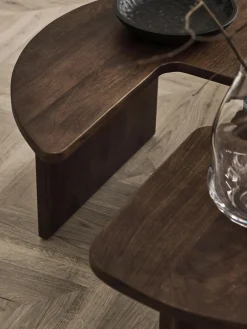 Mesa De Centro Redonda De Madera De Mango Match, 2 Pzas.