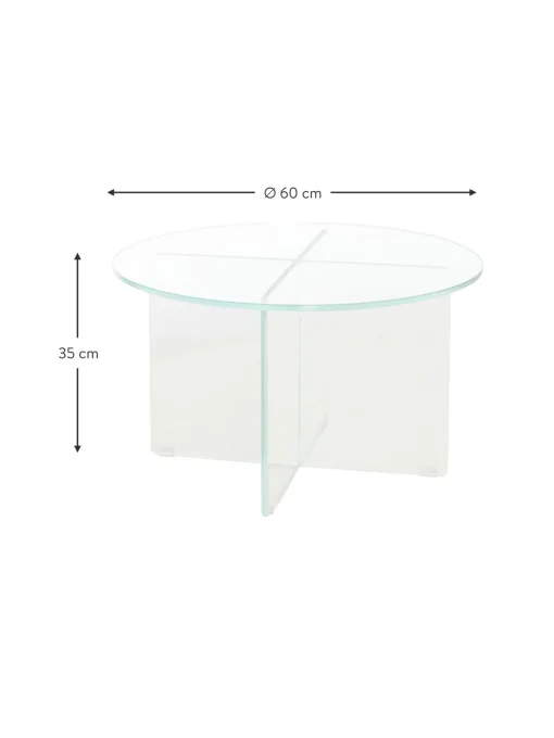 Mesa De Centro Redonda Iris, Tablero De Vidrio