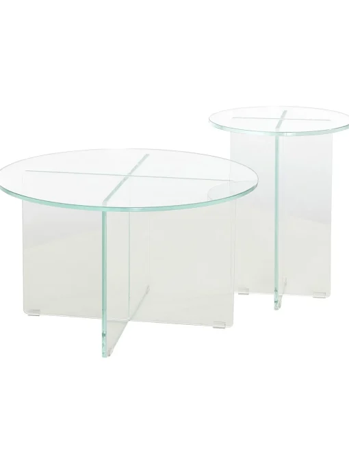Mesa De Centro Redonda Iris, Tablero De Vidrio