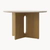 Mesa De Comedor Androgyne, Tablero De Piedra Arenisca, O 120 Cm