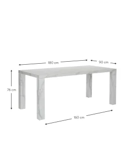 Mesa De Comedor Carl, Tablero En Aspecto Marmol, 180 X 90 Cm
