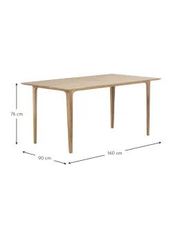 Mesa De Comedor De Madera De Roble Maciza Archie, Tamanos Diferentes