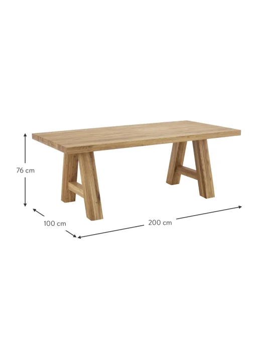 Mesa De Comedor De Madera De Roble Ashton, Tamanos Diferentes