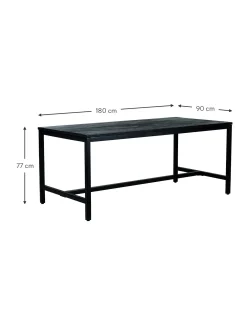 Mesa De Comedor De Madera De Mango Raw, 180 X 90 Cm