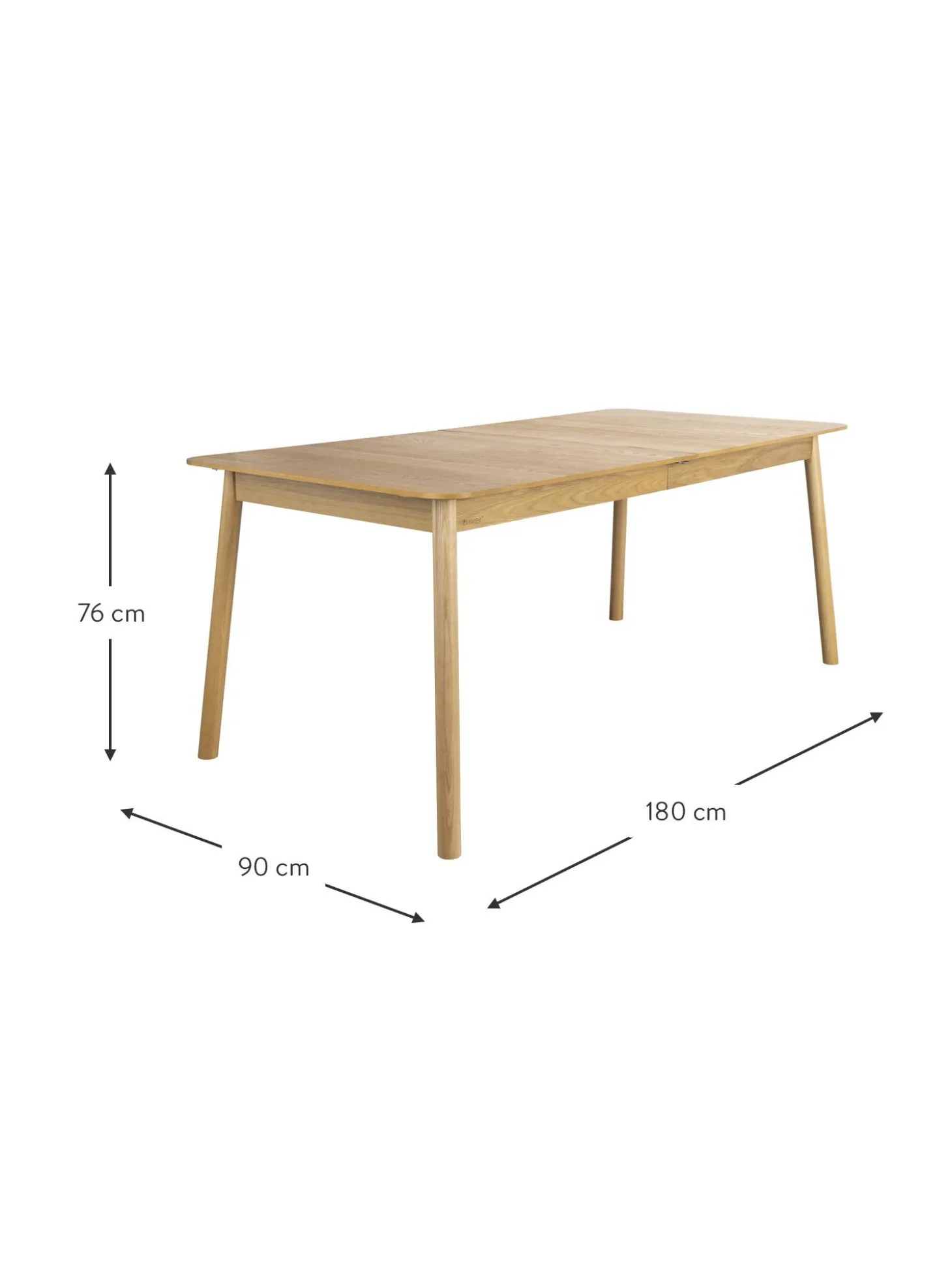 Mesa De Comedor Extensible De Madera De Fresno Glimps, 180- 240 X 90 Cm