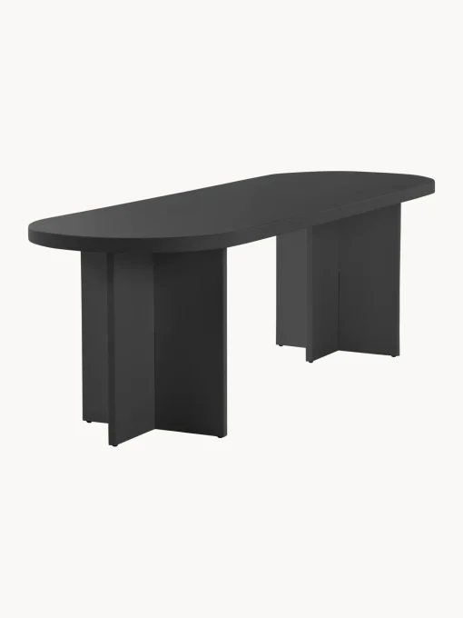 Mesa De Comedor Ovalada De Madera Cruz, 260 X 80 Cm