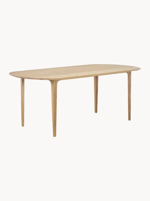 Mesa De Comedor Ovalada De Madera De Roble Maciza Archie, 200 X 100 Cm