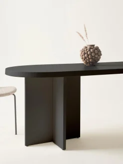 Mesa De Comedor Ovalada De Madera Cruz, 260 X 80 Cm