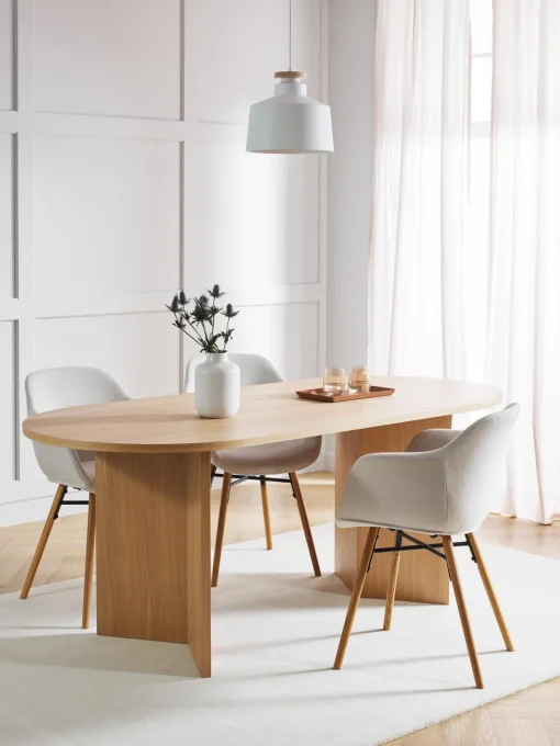 Mesa De Comedor Ovalada De Madera Toni, 200 X 90 Cm