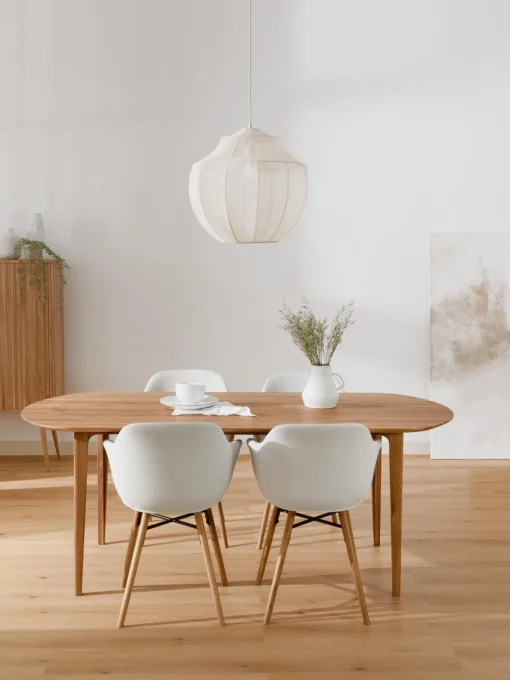 Mesa De Comedor Ovalada De Madera De Roble Maciza Archie, 200 X 100 Cm