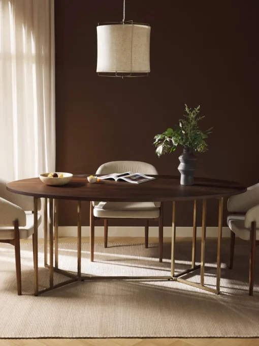 Mesa De Comedor Ovalada De Madera De Mango Luca, Tamanos Diferentes