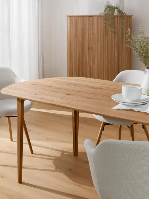 Mesa De Comedor Ovalada De Madera De Roble Maciza Archie, 200 X 100 Cm