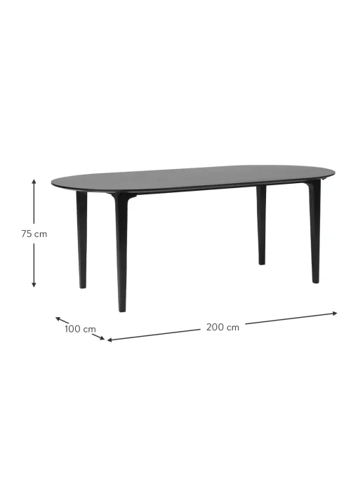 Mesa De Comedor Ovalada De Madera De Mango Maciza Archie, 200 X 100 Cm