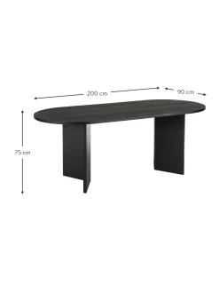 Mesa De Comedor Ovalada De Madera Toni, 200 X 90 Cm