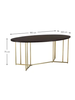 Mesa De Comedor Ovalada De Madera De Mango Luca, Tamanos Diferentes