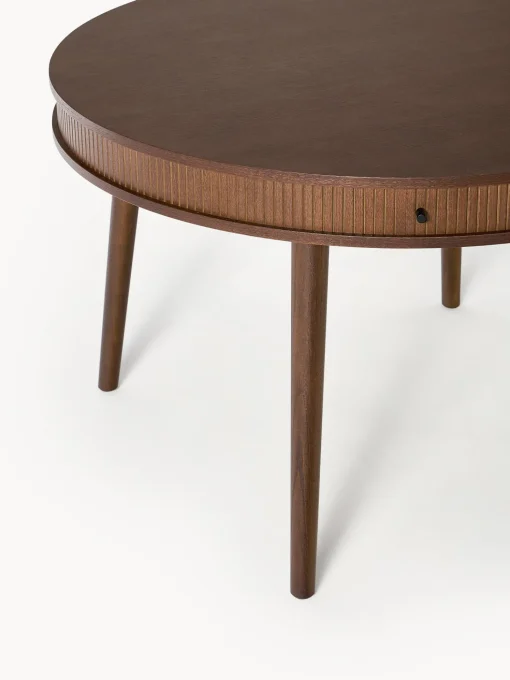 Mesa De Comedor Redonda Calary, Con Espacio De Almacenamiento