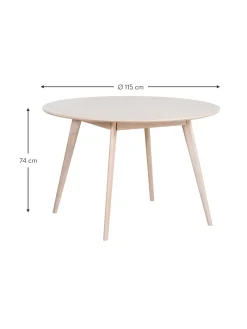 Mesa De Comedor Redonda De Roble Yumi, O 115 Cm