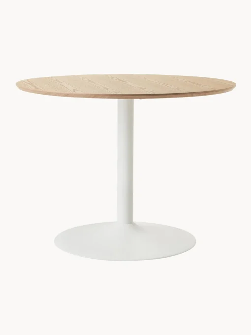 Mesa De Comedor Redonda En Fresno Menorca, O 100 Cm