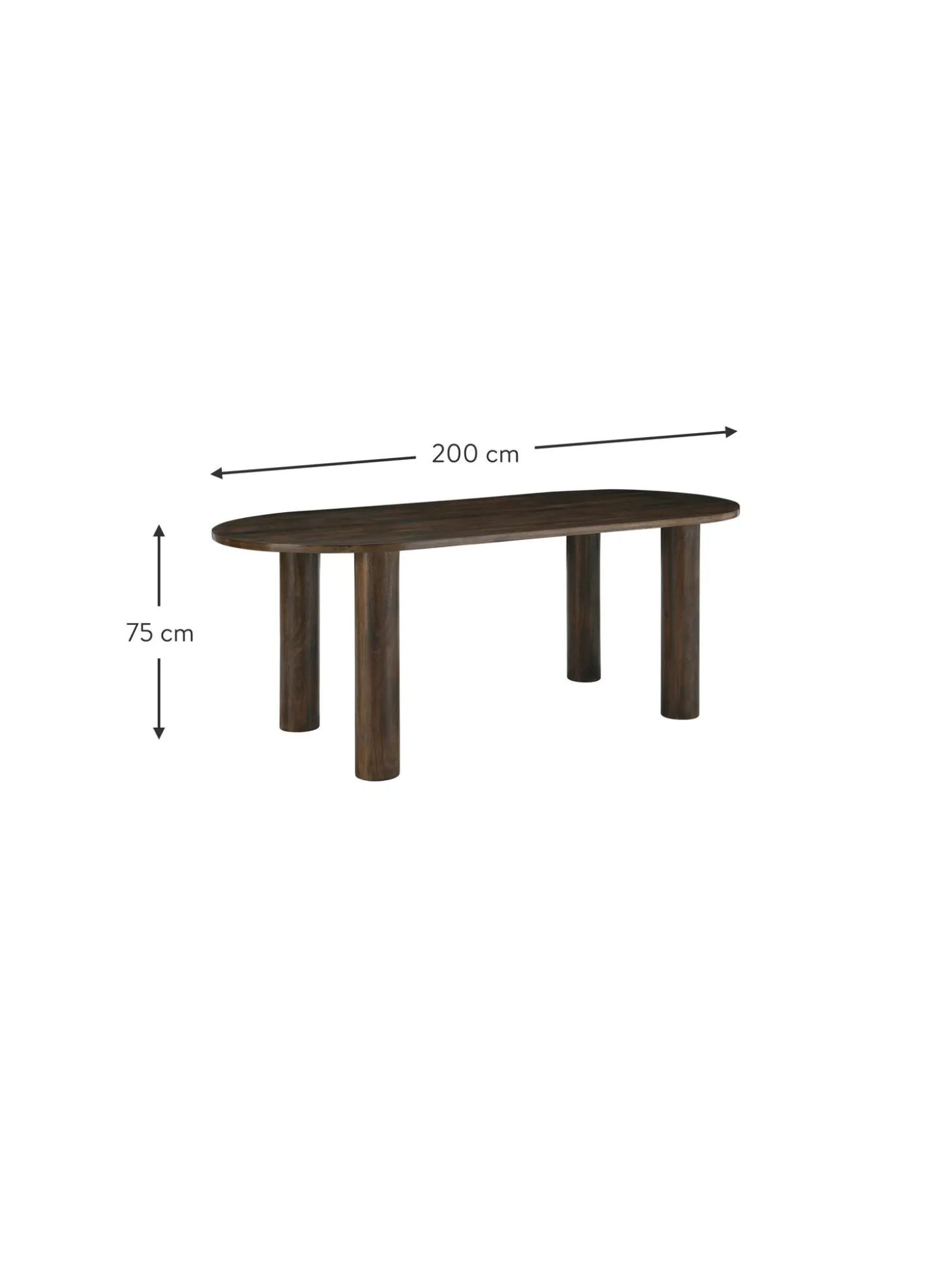 Mesa Ovalada De Madera De Mango Grow