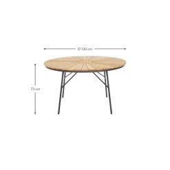 Mesa Redonda Para Exterior De Madera De Teca Hard & Ellen, Tamanos Diferentes