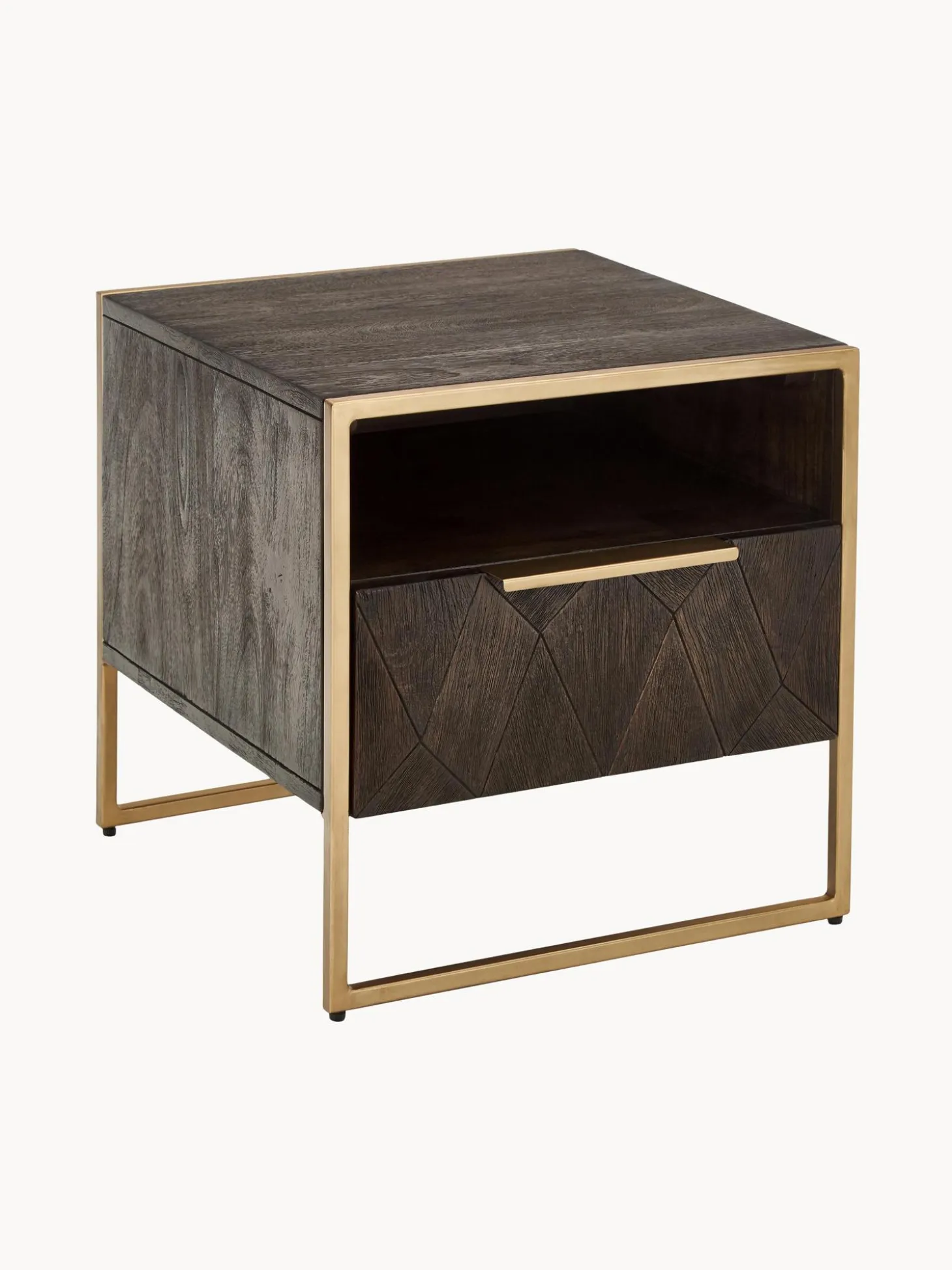 Mesita De Noche De Madera Maciza De Mango Harry