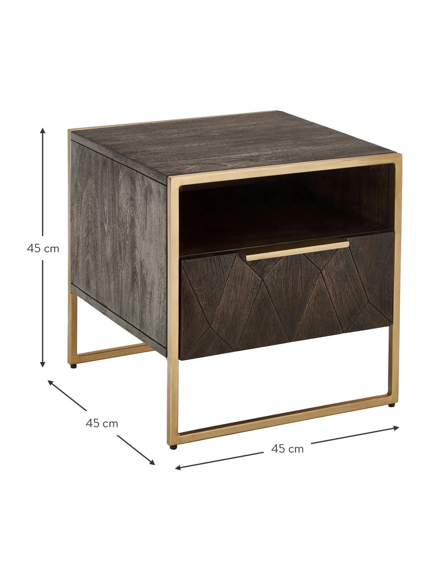 Mesita De Noche De Madera Maciza De Mango Harry