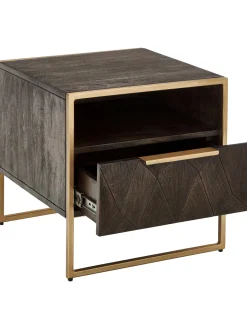 Mesita De Noche De Madera Maciza De Mango Harry