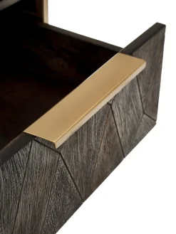 Mesita De Noche De Madera Maciza De Mango Harry