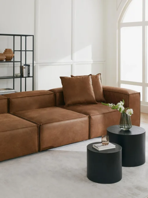 Modulo Central Sofa De Cuero Reciclado Lennon